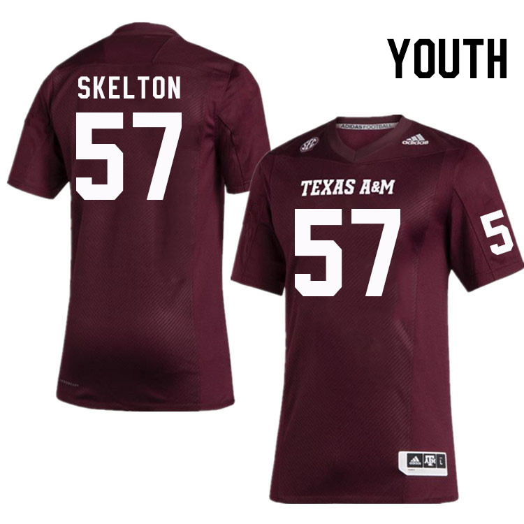 Youth #57 Ronald Skelton Texas A&M Aggies College Football Jerseys Stitched Sale-Maroon